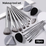 14PCS Makeup Brush & Sponge Set with Puff