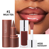 2PCS Matte Lip Kit: Liner & Lip Oil Set