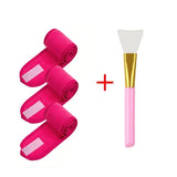 3pcs Adjustable Facial Headband & Mask Brush Set