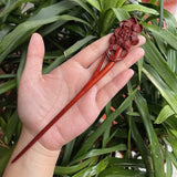 Chinese Retro Peach Wood Carved Hairpin