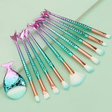 11PCS Mermaid Tail Makeup Brush Set