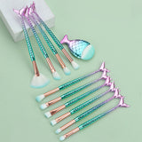 11PCS Mermaid Tail Makeup Brush Set