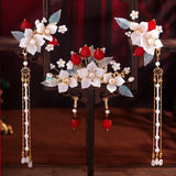 Luxury Blue Flower Pearl Tassel Hairpin Clip