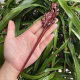 Chinese Retro Peach Wood Carved Hairpin