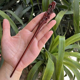 Chinese Retro Peach Wood Carved Hairpin