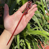 Chinese Retro Peach Wood Carved Hairpin