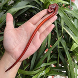 Chinese Retro Peach Wood Carved Hairpin