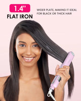 Ceramic Flat Iron Hair Straightener 1.4" Wide