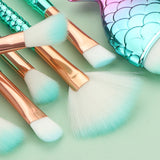 11PCS Mermaid Tail Makeup Brush Set