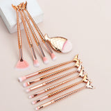 11PCS Mermaid Tail Makeup Brush Set