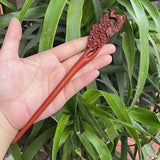 Chinese Retro Peach Wood Carved Hairpin