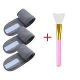 3pcs Adjustable Facial Headband & Mask Brush Set