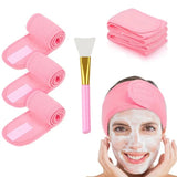 3pcs Adjustable Facial Headband & Mask Brush Set